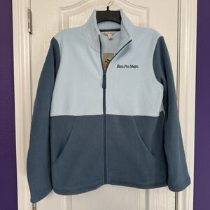 Bass Pro Shops Logo Full Zip Fleece Blue Women’s Size Medium NWT